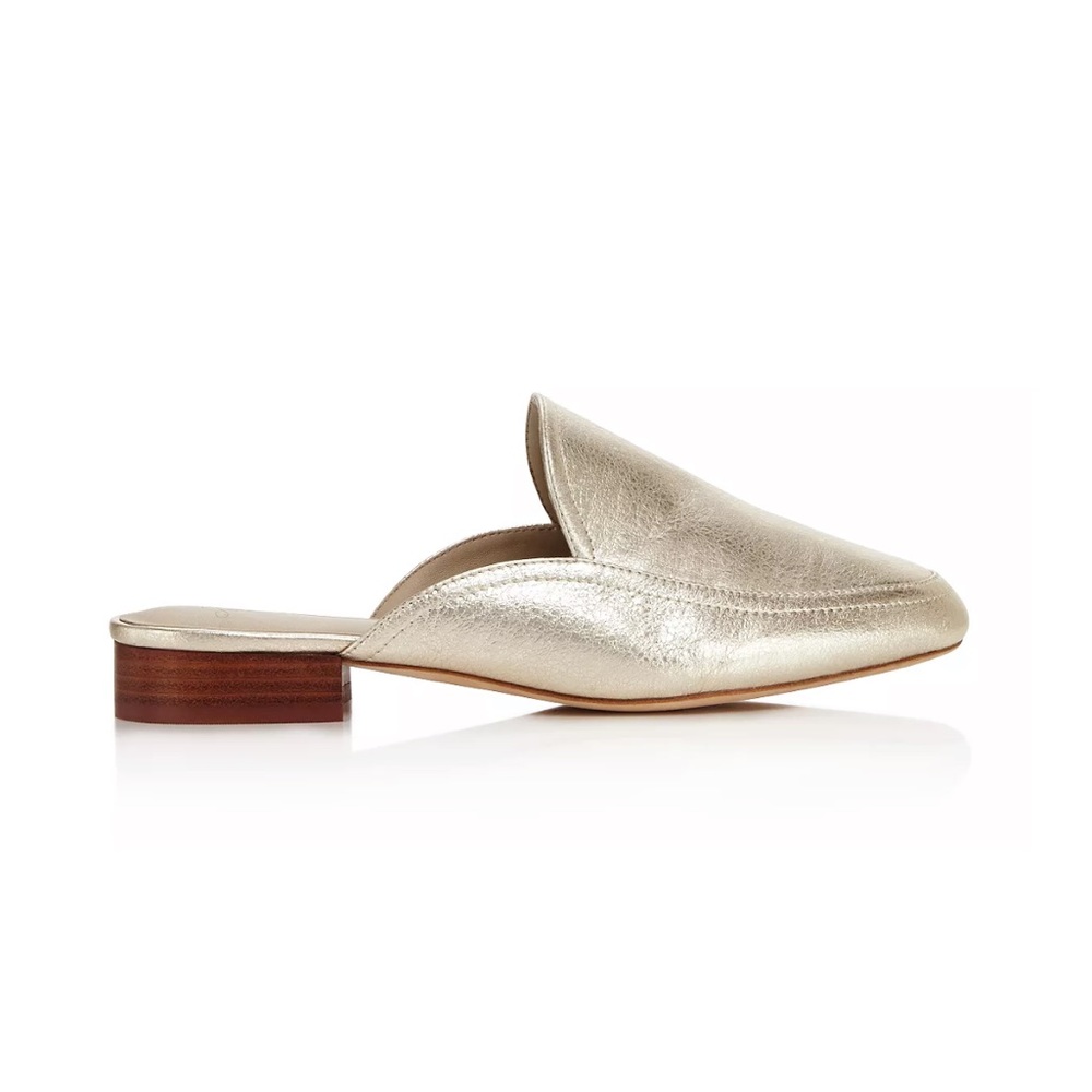 Joie Metallic Loafer Mules